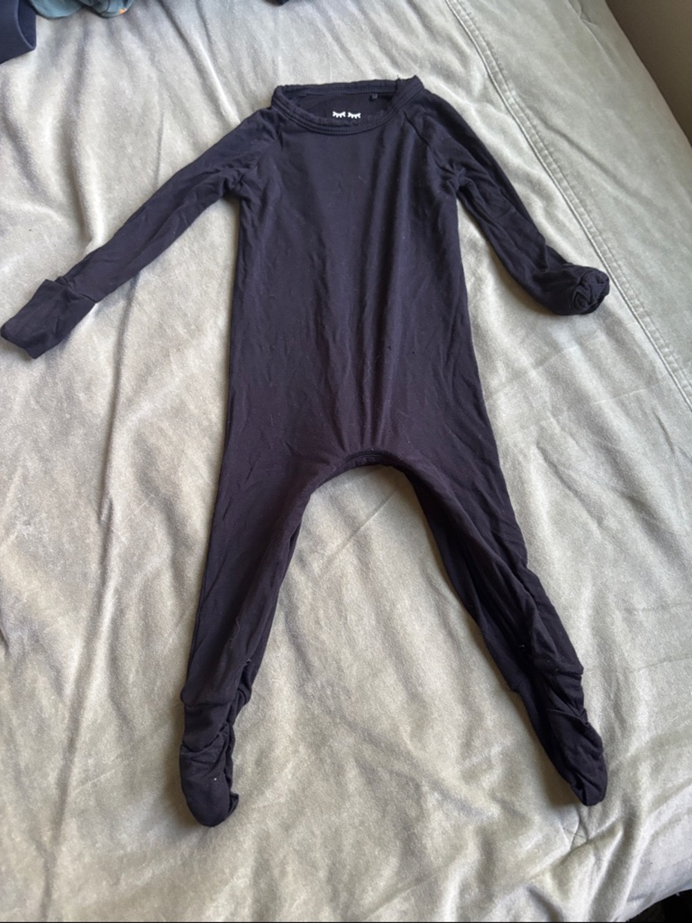 Little Sleepies black  Long-Sleeve Footed One-Piece
